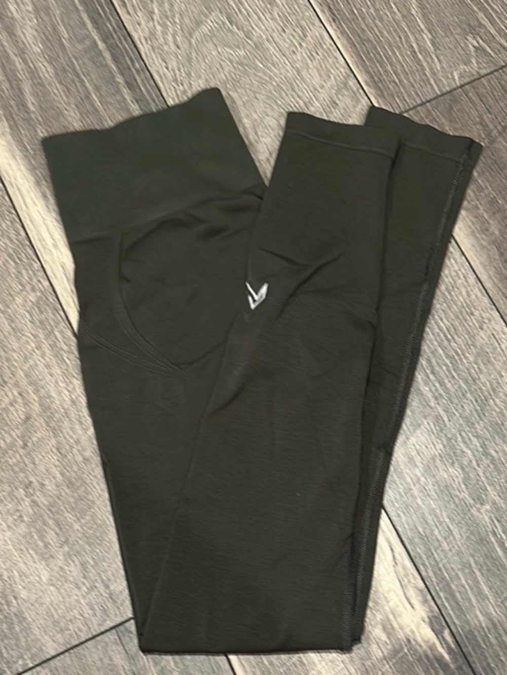 Oner Active Black High-Waist Leggings -Olive Green Shade